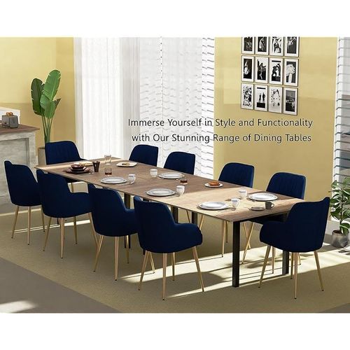 Modern Wooden Dining Table 10-Seater U-Leg - Tobacco Halifax Oak