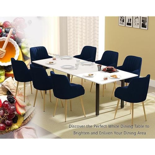 Modern Wooden Dining Table 8-Seater U-Leg - Premium White