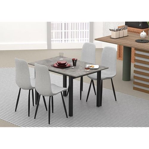 Modern Wooden Dining Table 4-Seater U-Leg - Anthracite