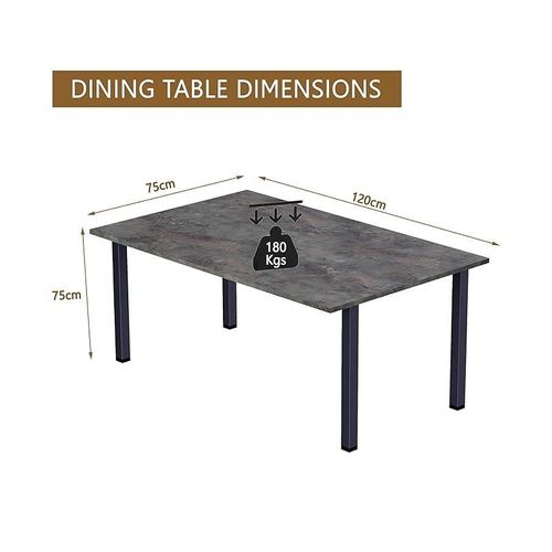 Modern Wooden Dining Table 4-Seater U-Leg - Anthracite