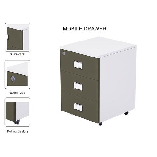 Workstation Table With Drawer - Grey