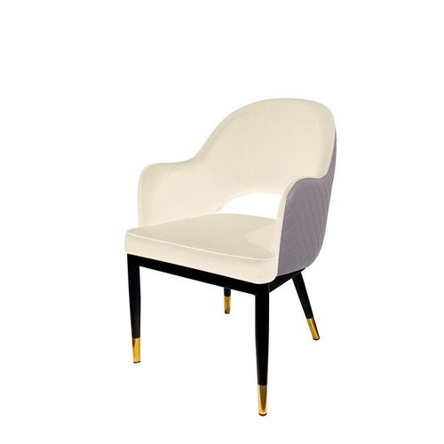 Maple Home Faux Leather Dining Chairs Hollow Back Modern Metal Legs Accent Armrest Upholstered Kitchen Living Room Furniture 