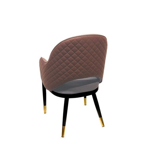Maple Home Faux Leather Dining Chairs Hollow Back Modern Metal Legs Accent Armrest Upholstered Kitchen Living Room Furniture 