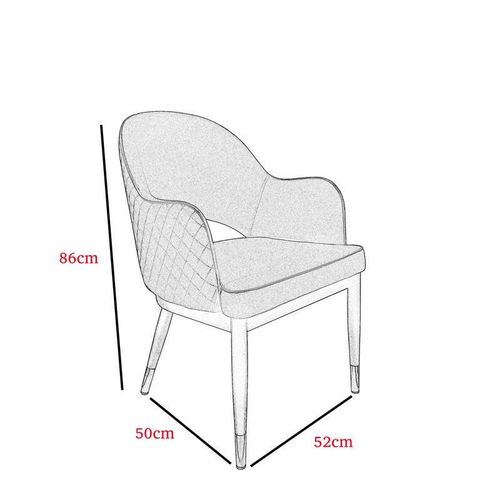 Maple Home Faux Leather Dining Chairs Hollow Back Modern Metal Legs Accent Armrest Upholstered Kitchen Living Room Furniture 