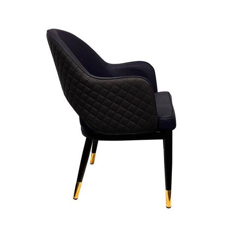 Maple Home Faux Leather Dining Chairs Hollow Back Modern Metal Legs Accent Armrest Upholstered Kitchen Living Room Furniture 