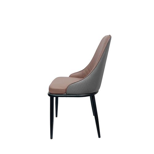 Maple Home Modern Dining Chair Artificial Leather Accent Armless Ordinary Comfortable Backrest Metal Legs Upholstered Kitchen Dining Restaurant Furniture