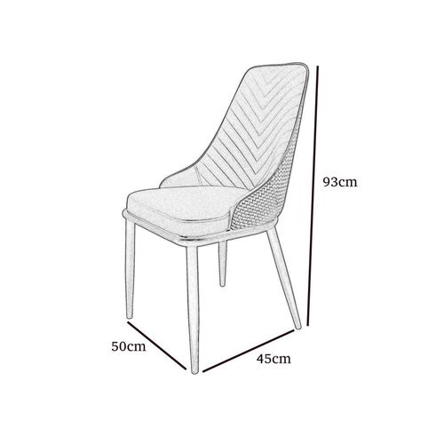 Maple Home Modern Dining Chair Artificial Leather Accent Armless Ordinary Comfortable Backrest Metal Legs Upholstered Kitchen Dining Restaurant Furniture