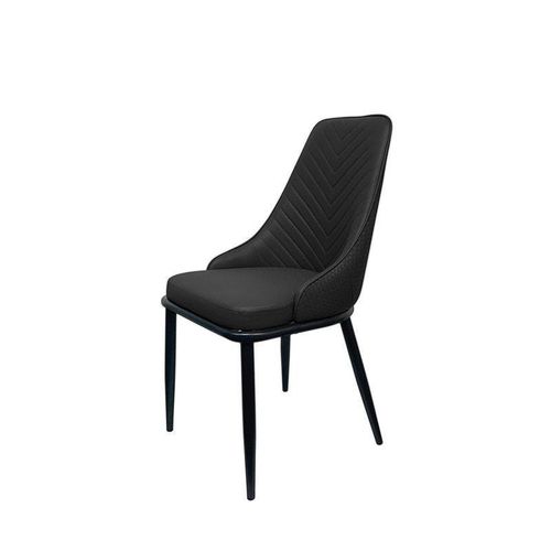 Maple Home Modern Dining Chair Artificial Leather Accent Armless Ordinary Comfortable Backrest Metal Legs Upholstered Kitchen Dining Restaurant Furniture