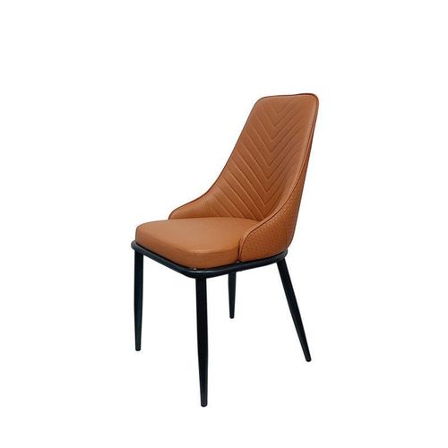 Maple Home Modern Dining Chair Artificial Leather Accent Armless Ordinary Comfortable Backrest Metal Legs Upholstered Kitchen Dining Restaurant Furniture