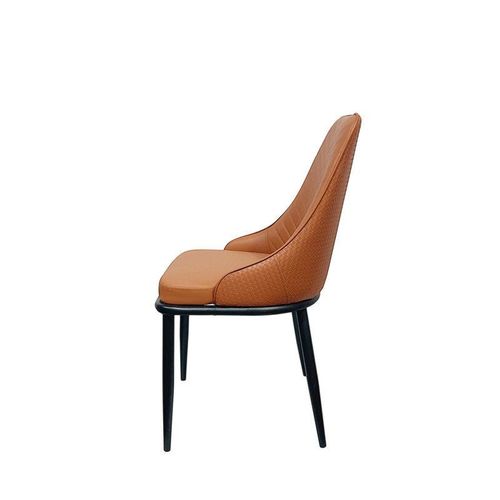 Maple Home Modern Dining Chair Artificial Leather Accent Armless Ordinary Comfortable Backrest Metal Legs Upholstered Kitchen Dining Restaurant Furniture