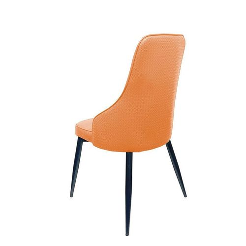 Maple Home Modern Dining Chair Artificial Leather Accent Armless Ordinary Comfortable Backrest Metal Legs Upholstered Kitchen Dining Restaurant Furniture