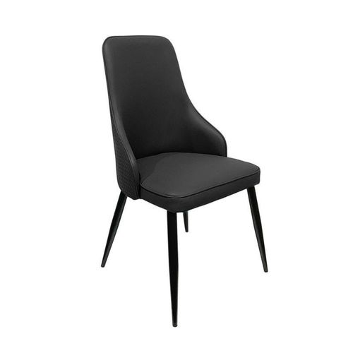 Maple Home Modern Dining Chair Artificial Leather Accent Armless Ordinary Comfortable Backrest Metal Legs Upholstered Kitchen Dining Restaurant Furniture