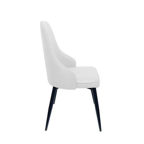 Maple Home Modern Dining Chair Artificial Leather Accent Armless Ordinary Comfortable Backrest Metal Legs Upholstered Kitchen Dining Restaurant Furniture