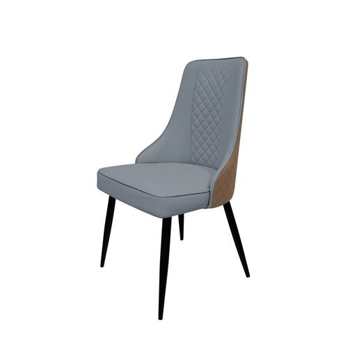 Maple Home Modern Dining Chair Artificial Leather Accent Armless Ordinary Comfortable Backrest Metal Legs Upholstered Kitchen Dining Restaurant Furniture
