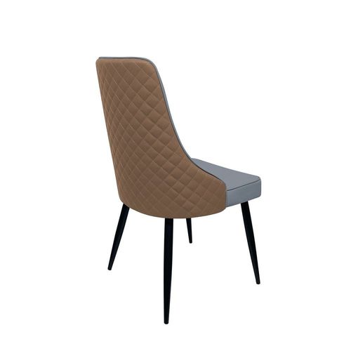 Maple Home Modern Dining Chair Artificial Leather Accent Armless Ordinary Comfortable Backrest Metal Legs Upholstered Kitchen Dining Restaurant Furniture