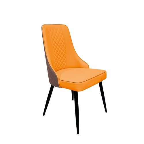 Maple Home Modern Dining Chair Artificial Leather Accent Armless Ordinary Comfortable Backrest Metal Legs Upholstered Kitchen Dining Restaurant Furniture
