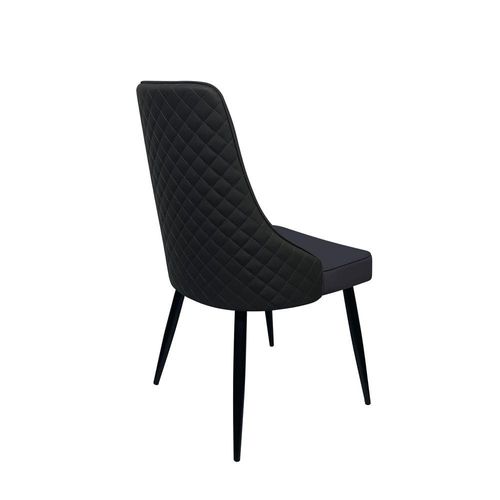 Maple Home Modern Dining Chair Artificial Leather Accent Armless Ordinary Comfortable Backrest Metal Legs Upholstered Kitchen Dining Restaurant Furniture