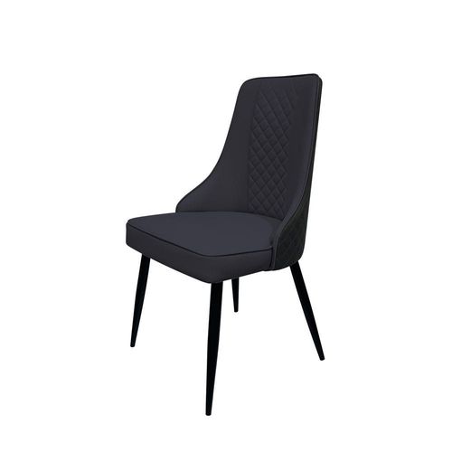 Maple Home Modern Dining Chair Artificial Leather Accent Armless Ordinary Comfortable Backrest Metal Legs Upholstered Kitchen Dining Restaurant Furniture