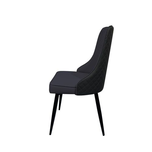 Maple Home Modern Dining Chair Artificial Leather Accent Armless Ordinary Comfortable Backrest Metal Legs Upholstered Kitchen Dining Restaurant Furniture