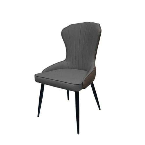Maple Home Artificial Leather Dining Chair Accent Armless Soft Seat High Backrest With Black Metal Legs Ergonomic Versatile Kitchen Living Lounge Reatuarant Furniture