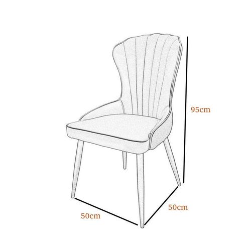 Maple Home Artificial Leather Dining Chair Accent Armless Soft Seat High Backrest With Black Metal Legs Ergonomic Versatile Kitchen Living Lounge Reatuarant Furniture