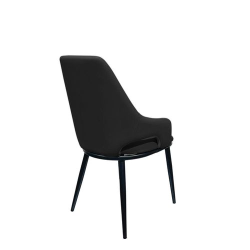 Maple Home Modern Dining Chair Artificial Leather Accent Arm Ordinary Comfortable Backrest Metal Legs Upholstered Kitchen Dining Restaurant Furniture