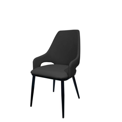Maple Home Modern Dining Chair Artificial Leather Accent Arm Ordinary Comfortable Backrest Metal Legs Upholstered Kitchen Dining Restaurant Furniture
