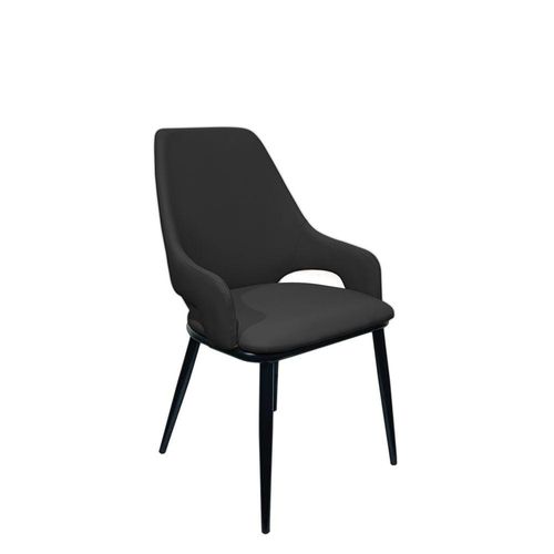 Maple Home Modern Dining Chair Artificial Leather Accent Arm Ordinary Comfortable Backrest Metal Legs Upholstered Kitchen Dining Restaurant Furniture