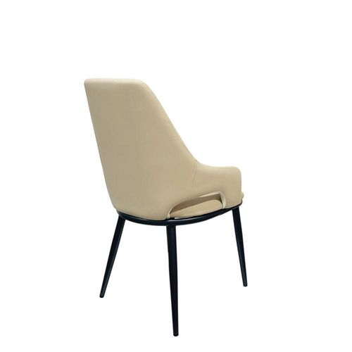 Maple Home Modern Dining Chair Artificial Leather Accent Arm Ordinary Comfortable Backrest Metal Legs Upholstered Kitchen Dining Restaurant Furniture