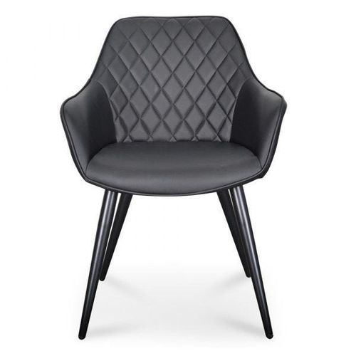 Maple Home Leather Accent Arm Dining Chair Wide Back With Metal Legs Kitchen Living Room Furniture