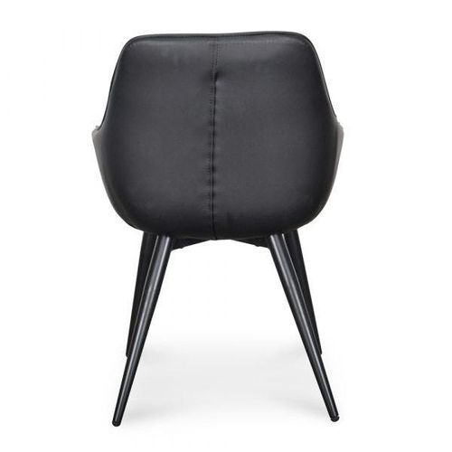 Maple Home Leather Accent Arm Dining Chair Wide Back With Metal Legs Kitchen Living Room Furniture
