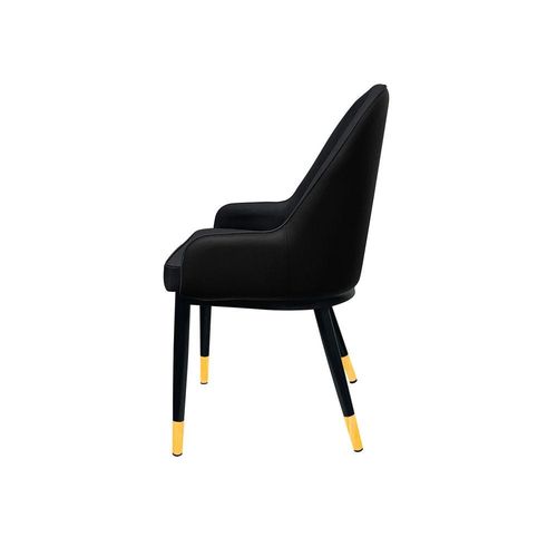 Maple Home Leather Dining Arm Chair Modern Accent Wide Back Comfy Upholstered Kitchen Living Dining Room Furniture With Metal Legs 