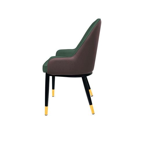 Maple Home Leather Dining Arm Chair Modern Accent Wide Back Comfy Upholstered Kitchen Living Dining Room Furniture With Metal Legs 
