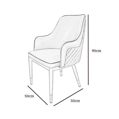 Maple Home Leather Accent Arm Dining Chair Wide Back With Metal Legs Upholstered Comfort Kitchen Living Room Furniture