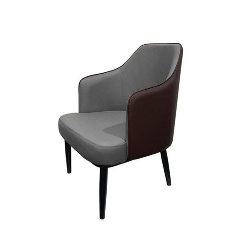 Maple Home Leather Accent Arm Dining Chair Wide Back With Metal Legs Kitchen Living Room Furniture