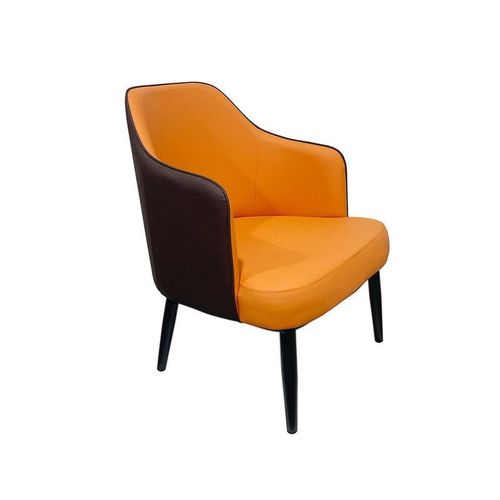 Maple Home Leather Accent Arm Dining Chair Wide Back With Metal Legs Kitchen Living Room Furniture