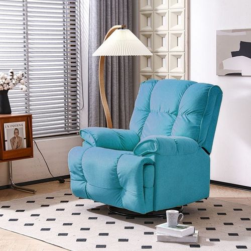 Maple Home Decoration Recliner Sofa Velvet Shaking Rocking Chair Swivel Super Soft Padded Seat Rocker Recliner Nursing Reading Living Room Theater Single Sofa Recliner