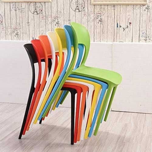 Maple Home Dining Chairs Plastic Stacking Modern Molded Side Chair  Kitchen and Dining Room Chair Indoor Outdoor