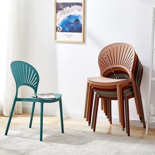 Maple Home Dining Chairs Plastic Stacking Modern Molded Side Chair  Kitchen and Dining Room Chair Indoor Outdoor