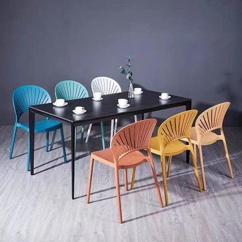 Maple Home Dining Chairs Plastic Stacking Modern Molded Side Chair  Kitchen and Dining Room Chair Indoor Outdoor