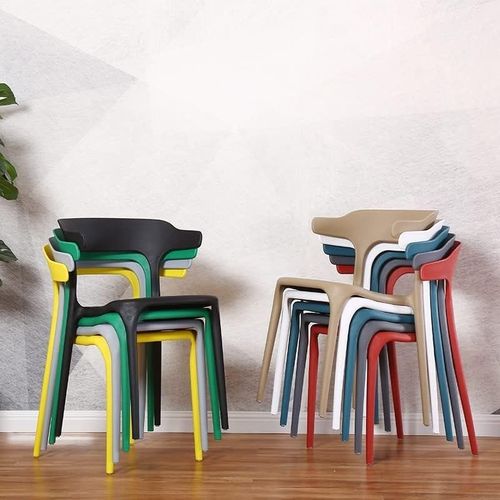 Maple Home Decoration Dining Chairs Plastic Stacking Modern Molded Side Chair Modern Molded Kitchen and Dining Room Chair Indoor Outdoor (Blue)