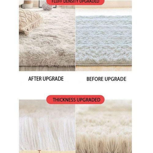 Modern Wool Fluffy Floor Mat Carpet with Anti slip High Pile Bottom with Upgraded Foam (Size 120-160CM)