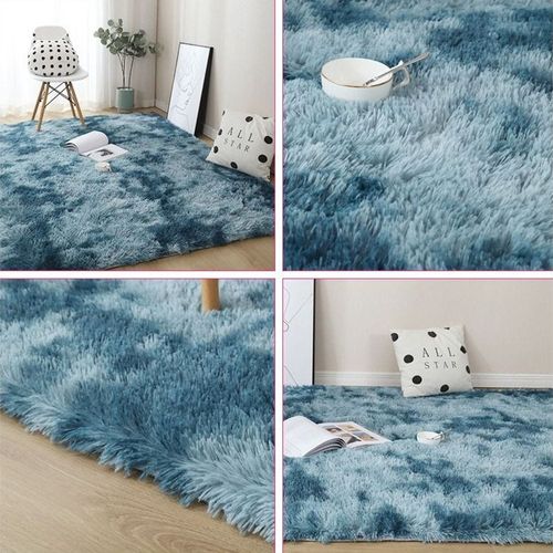 Modern Wool Fluffy Floor Mat Carpet with Anti slip High Pile Bottom with Upgraded Foam (Size 120-160CM)