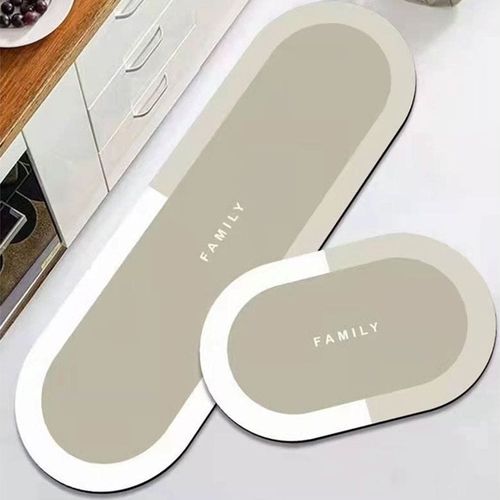 2 PCS Set Large Kitchen Mats With Thick Non Slip Bottom For Kitchen Floor With Beautiful Design (50-80CM And 50-160CM)