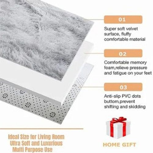 Extra Soft Tie Dyed Living Room Faux Fur Fluffy Carpet With Antislip Bottom (Size 120-160CM)