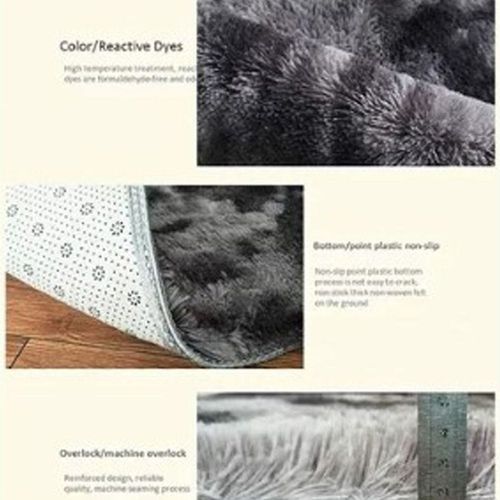Extra Soft Tie Dyed Living Room Faux Fur Fluffy Carpet With Antislip Bottom (Size 120-160CM)