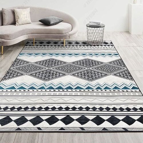Non Slip Modern Area Rug Floor Carpet Made With High Quality Crystal Velvet Cashmere With Luxury Material For Indoor Large Living Room Dining Room Bedroom With Beautiful Ethnic Print (Size 160-230CM)