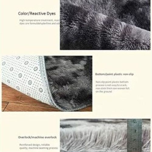 Extra Soft Tie Dyed Living Room Faux Fur Fluffy Carpet With Antislip Bottom (Size 120-160CM)