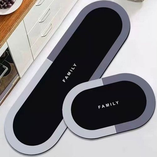 2 PCS Set Large Kitchen Mats With Thick Non Slip Bottom For Kitchen Floor With Beautiful Design (50-80CM And 50-160CM)