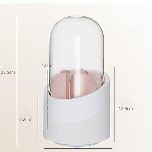Set Of 2 Rotating Cosmetic Case With Luxury Look And Transparent Closure